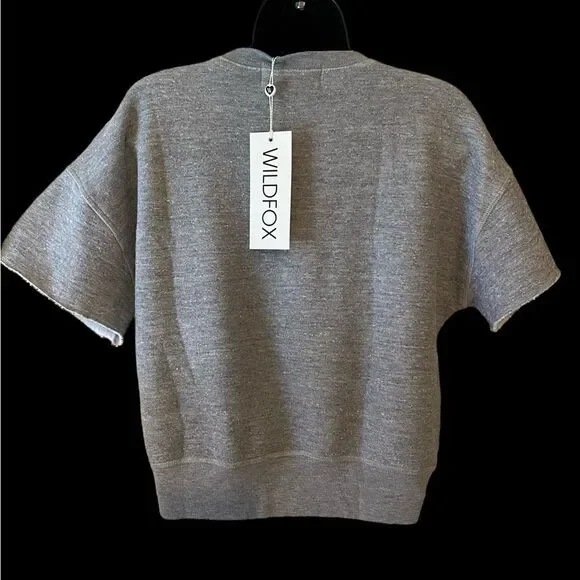 Wildfox No Bad Days fleece short sleeve oversized rainbow sweatshirt NWT size xs - Picture 5 of 9